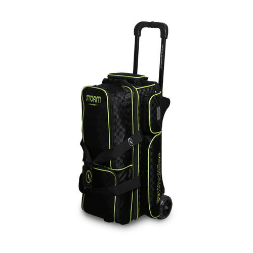 Storm Rolling Thunder 3 Ball Roller Checkered Bowling Bag Black/Lime