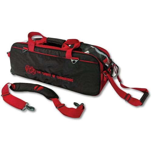Vise 3 Ball Clear Top Roller/Tote Black/Red.