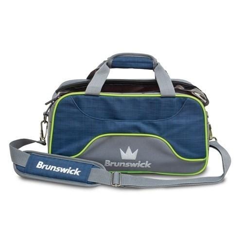 Brunswick Crown Deluxe Double Bowling Tote Navy Lime