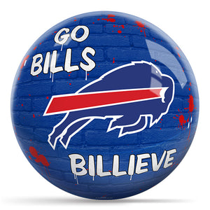 OnTheBallBowling NFL Graffiti Buffalo Bills Undrilled Polyester Bowling Ball