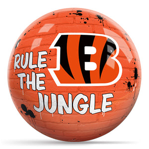 OnTheBallBowling NFL Graffiti Cincinnati Bengals Undrilled Polyester Bowling Ball