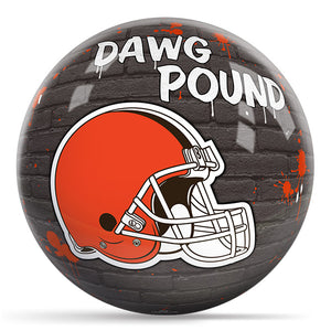 OnTheBallBowling NFL Graffiti Cleveland Browns Undrilled Polyester Bowling Ball
