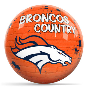 OnTheBallBowling NFL Graffiti Denver Broncos Undrilled Polyester Bowling Ball