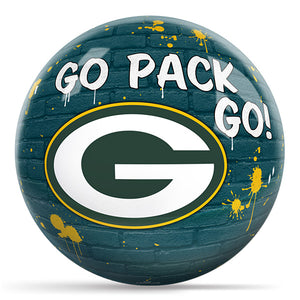 OnTheBallBowling NFL Graffiti Green Bay Packers Undrilled Polyester Bowling Ball