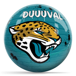 OnTheBallBowling NFL Graffiti Jacksonville Jaguars Undrilled Polyester Bowling Ball