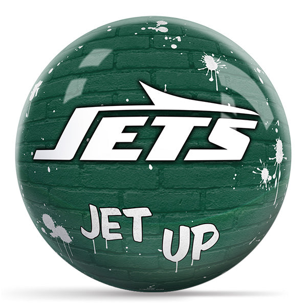 OnTheBallBowling NFL Graffiti New York Jets Undrilled Polyester Bowling Ball