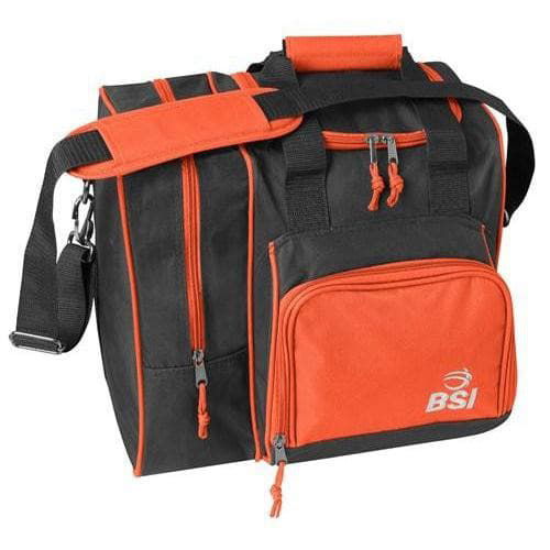 BSI Deluxe Single Tote Bowling Bag Orange Black - BowlersParadise.com