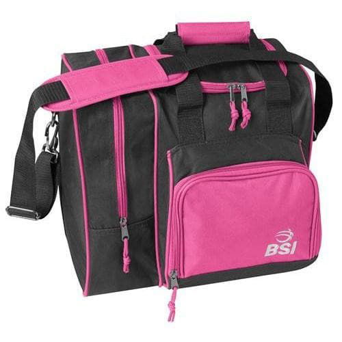 BSI Deluxe Single Tote Bowling Bag Pink Black - BowlersParadise.com