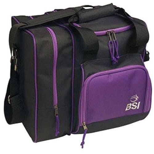 BSI Deluxe Single Tote Bowling Bag Purple Black - BowlersParadise.com