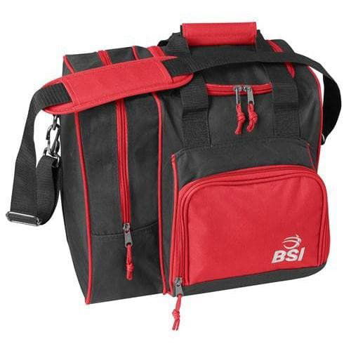BSI Deluxe Single Tote Bowling Bag Red Black - BowlersParadise.com
