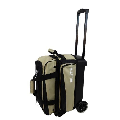 ELITE Deluxe Double Roller Bowling Bag Sand/Black - BowlersParadise.com
