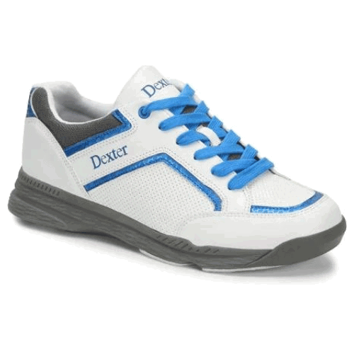 Dexter Mens Bud White / Blue Bowling Shoes - BowlersParadise.com