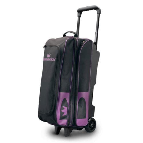 Brunswick Blitz Triple Roller Black Purple Bowling Bag - BowlersParadise.com