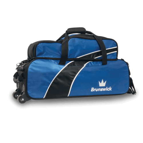 Brunswick Edge 3 Ball Tote with Pouch Bowling Bag Blue - BowlersParadise.com