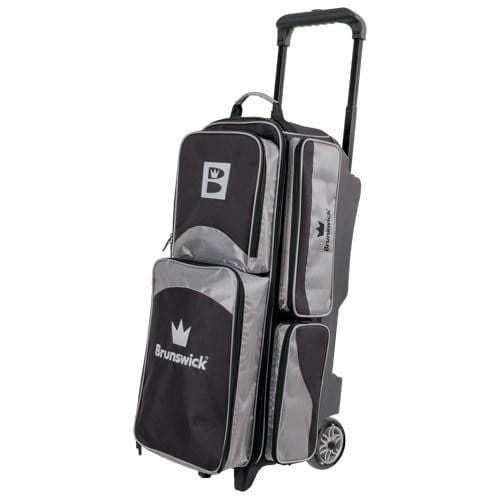 Brunswick Edge Triple Roller Silver Bowling Bag - BowlersParadise.com