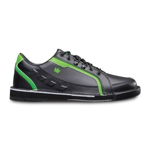 Brunswick Mens Punisher Black Neon Green Right Hand Wide Bowling Shoes - BowlersParadise.com
