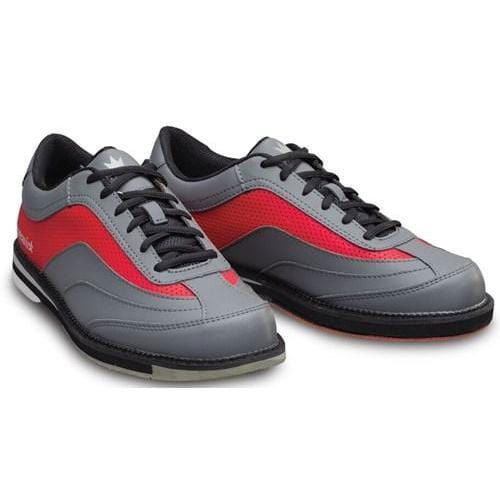 Brunswick Mens Rampage Grey Red Left Hand Bowling Shoes - BowlersParadise.com