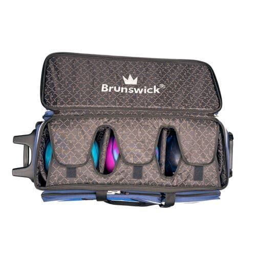 Brunswick Quest Triple Roller Black Bowling Bag - BowlersParadise.com