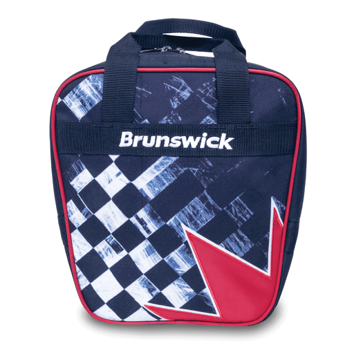 Brunswick Spark Single Tote Checkered Flag Bowling Bag - BowlersParadise.com