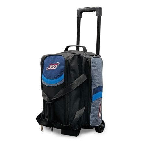 Columbia 300 Boss Double Roller Blue Black Bowling Bag - BowlersParadise.com