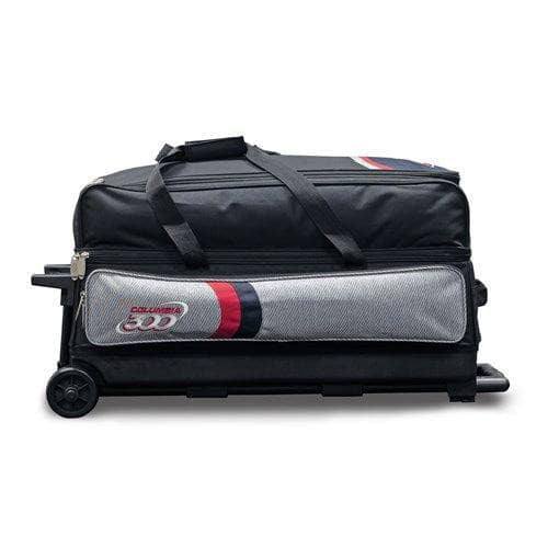 Columbia 300 Boss Triple Roller Grey Red Bowling Bag - BowlersParadise.com