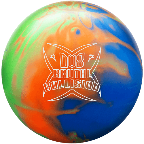 DV8 Brutal Collision Lime Orange Blue Solid Bowling Ball - BowlersParadise.com