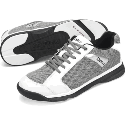 Dexter Men’s Wyoming Light Grey White Knit Bowling Shoes - BowlersParadise.com