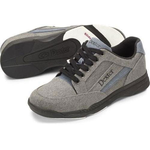 Dexter Mens Brock Grey Blue Black Bowling Shoes - BowlersParadise.com