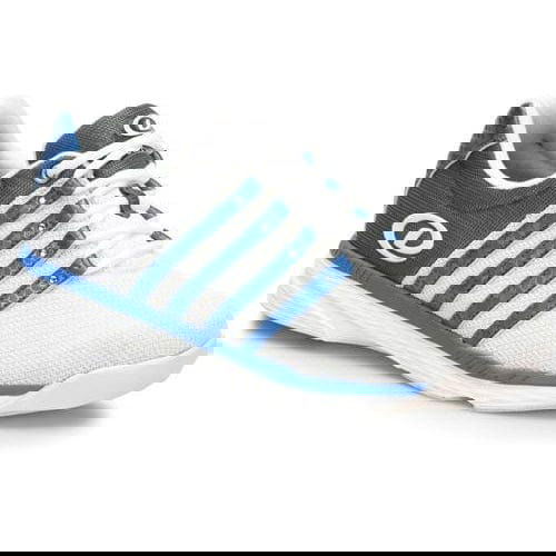 Dexter Mens Kevin White Grey Blue Bowling Shoes - BowlersParadise.com