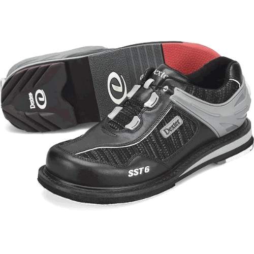 Dexter Mens SST 6 Hybrid BOA Black Knit Right Hand Bowling Shoes - BowlersParadise.com