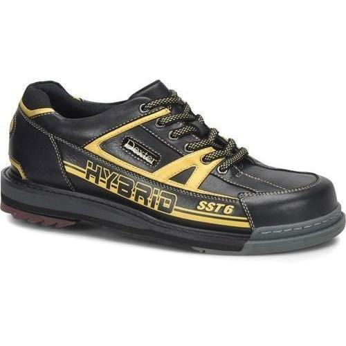 Dexter Mens SST 6 Hybrid Black Gold Right Hand Wide Bowling Shoes - BowlersParadise.com