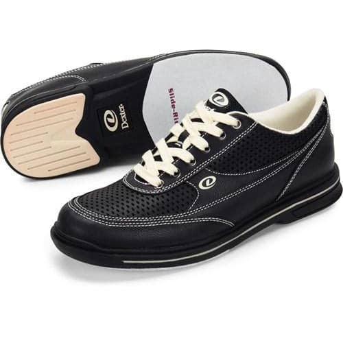 Dexter Mens Turbo Pro Black Cream Wide Bowling Shoes - BowlersParadise.com