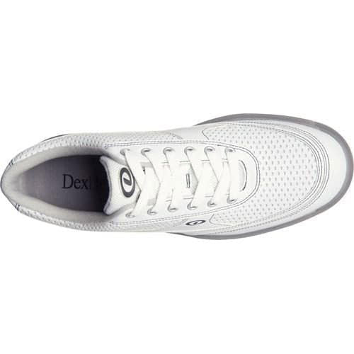 Dexter Mens Turbo Pro White Grey Wide Bowling Shoes - BowlersParadise.com