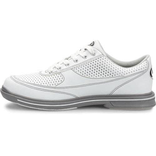 Dexter Mens Turbo Pro White Grey Wide Bowling Shoes - BowlersParadise.com