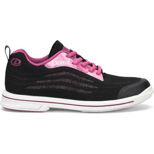 Dexter Womens DexLite Knit Black Pink Bowling Shoes - BowlersParadise.com