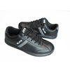 ELITE Men's Basic Black/Grey Athletic Lace Up Bowling Shoes with Universal Sliding Soles for Right or Left Handed Bowlers