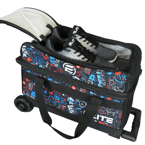 ELITE Basic Double Roller Bowling Graffiti Bowling Bag - BowlersParadise.com