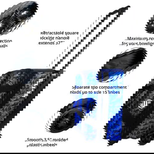 ELITE Basic Double Roller Navy Camo Bowling Bag - BowlersParadise.com