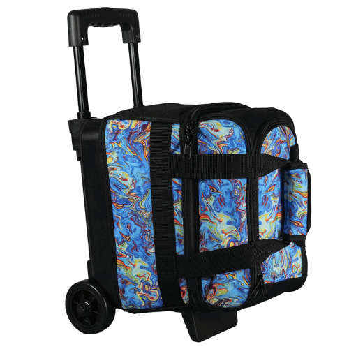 ELITE Basic Single Roller Blue Swirl Bowling Bag - BowlersParadise.com