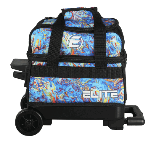 ELITE Basic Single Roller Blue Swirl Bowling Bag - BowlersParadise.com