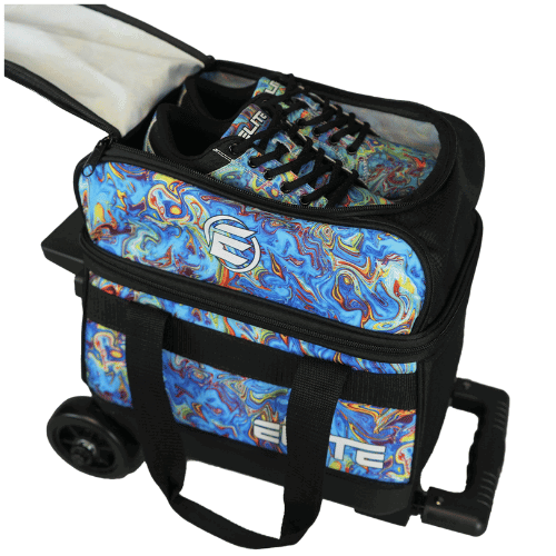 ELITE Basic Single Roller Blue Swirl Bowling Bag - BowlersParadise.com