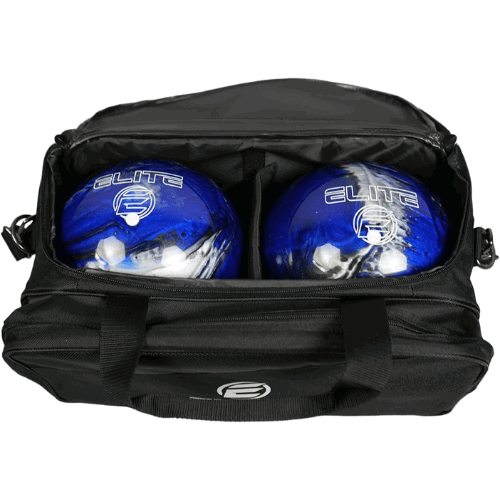 ELITE Deluxe 2 Ball Plus Double Tote Bowling Bag with Shoe Storage Pocket - BowlersParadise.com