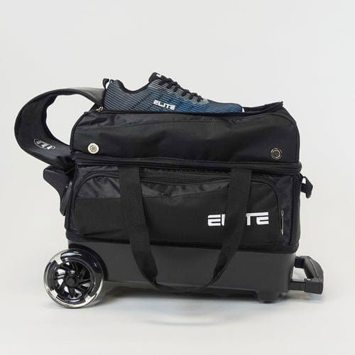 ELITE Deluxe Double Roller Bowling Bag Black - BowlersParadise.com