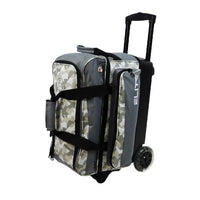 ELITE Deluxe Double Roller Bowling Bag Grey Camo - BowlersParadise.com