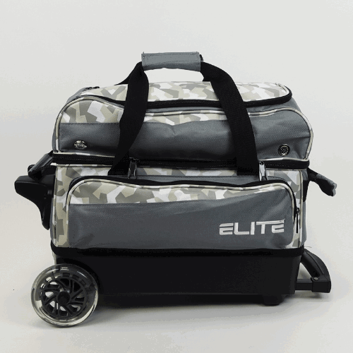 ELITE Deluxe Double Roller Bowling Bag Grey Camo - BowlersParadise.com