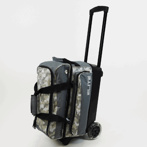 ELITE Deluxe Double Roller Bowling Bag Grey Camo - BowlersParadise.com