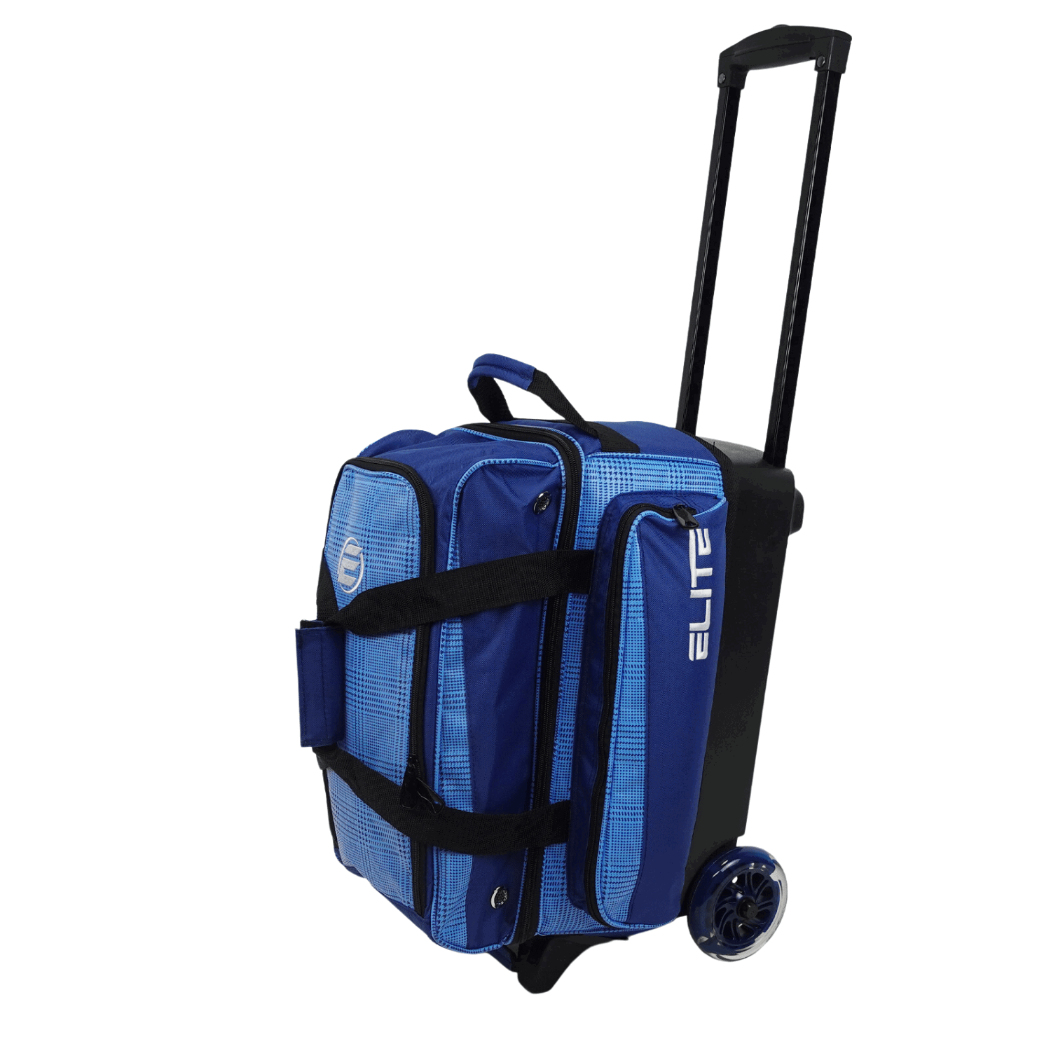 ELITE Deluxe Double Roller Bowling Bag Navy Plaid - BowlersParadise.com