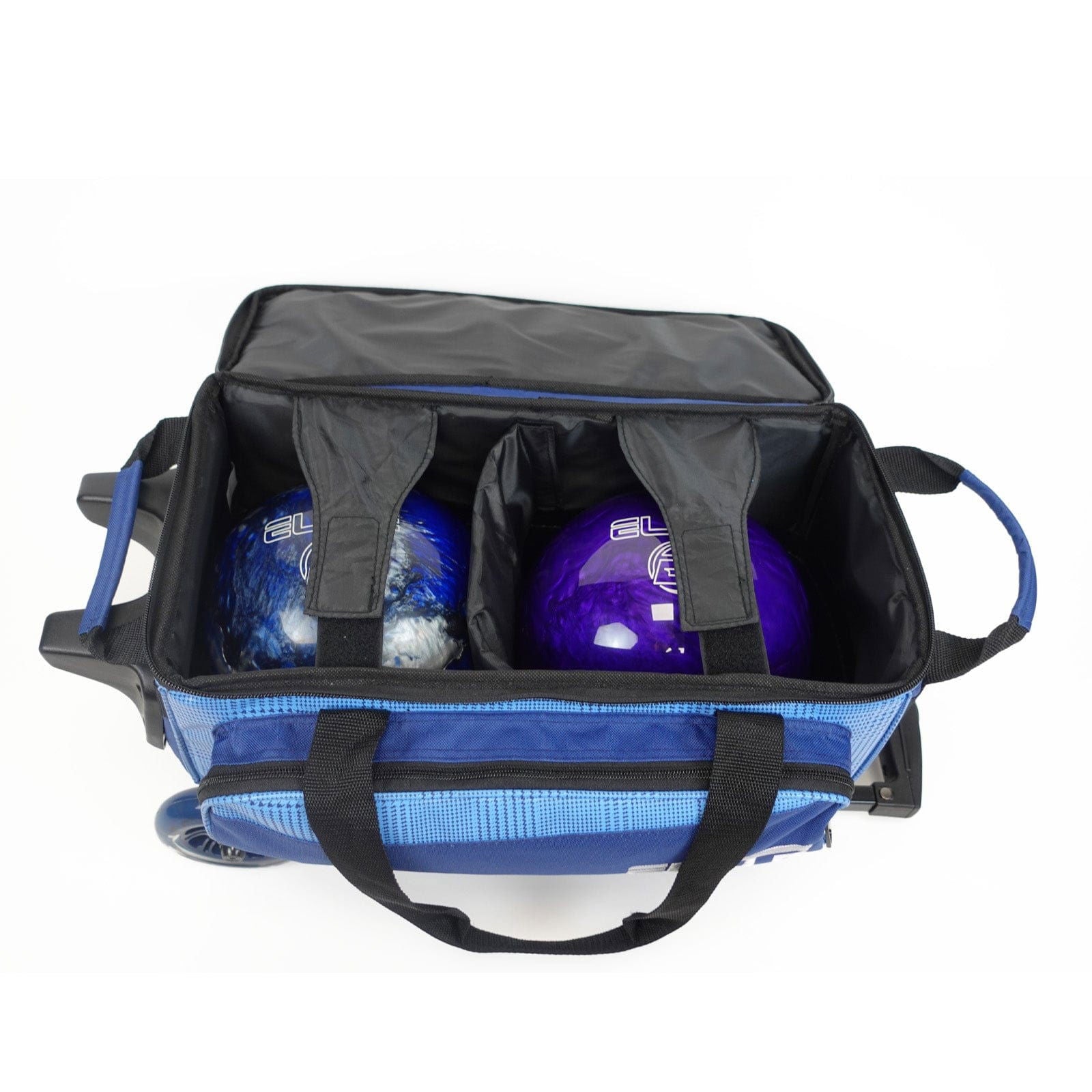 ELITE Deluxe Double Roller Bowling Bag Navy Plaid - BowlersParadise.com