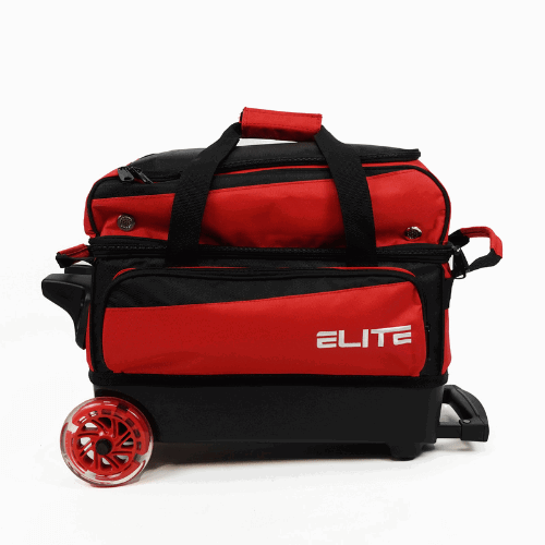 ELITE Deluxe Double Roller Bowling Bag Red - BowlersParadise.com