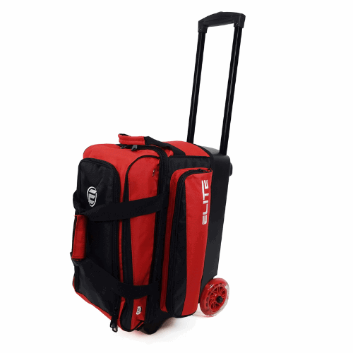 ELITE Deluxe Double Roller Bowling Bag Red - BowlersParadise.com